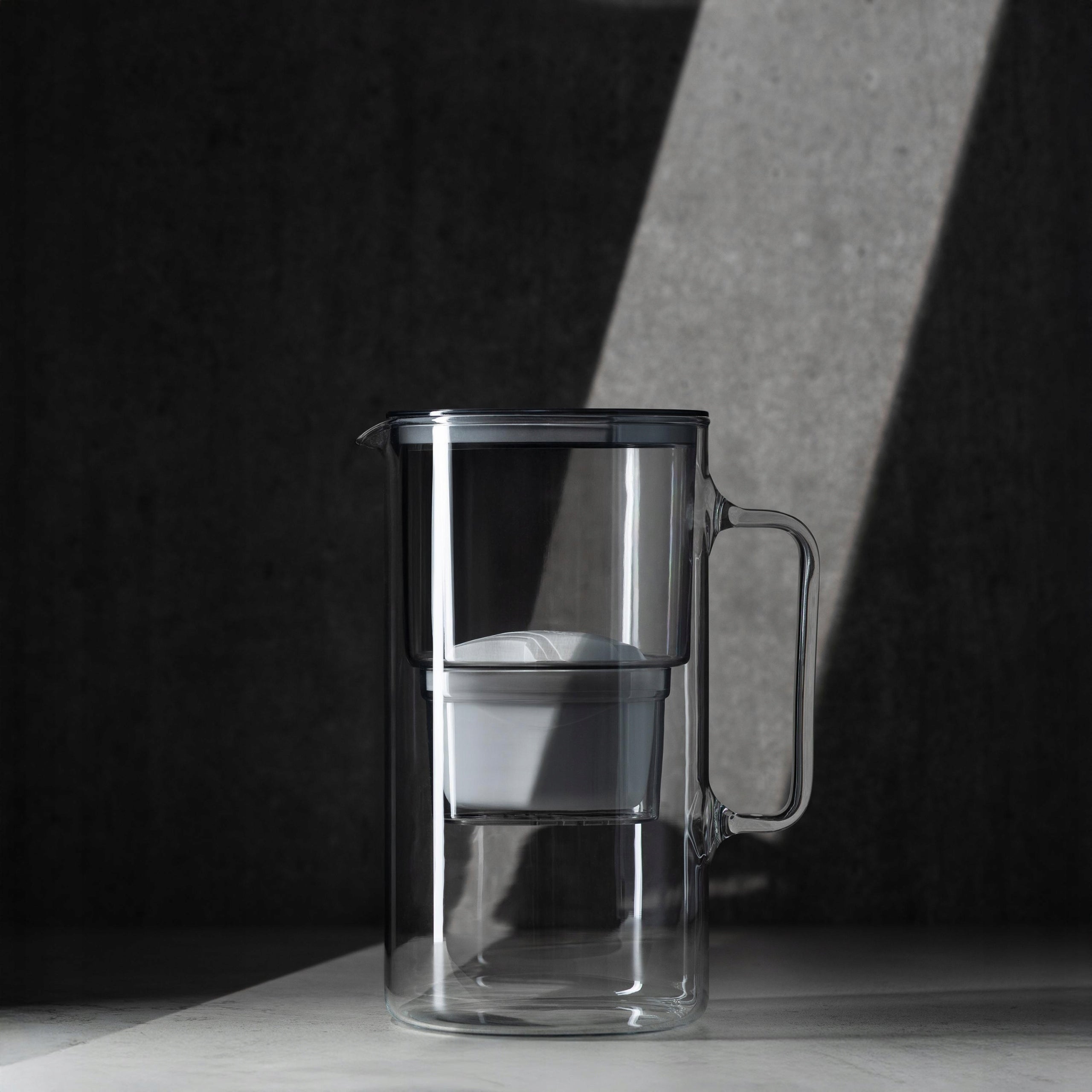 Filter glass jug Wessper D2 Borosilicate 3l grey + 4x filter Packaging status original