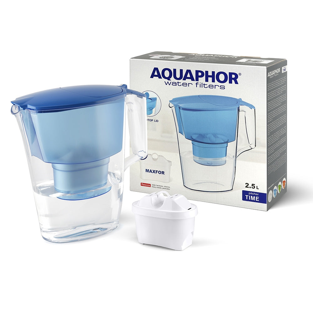 Filter jug AQUAPHOR Time Blue Packaging status original