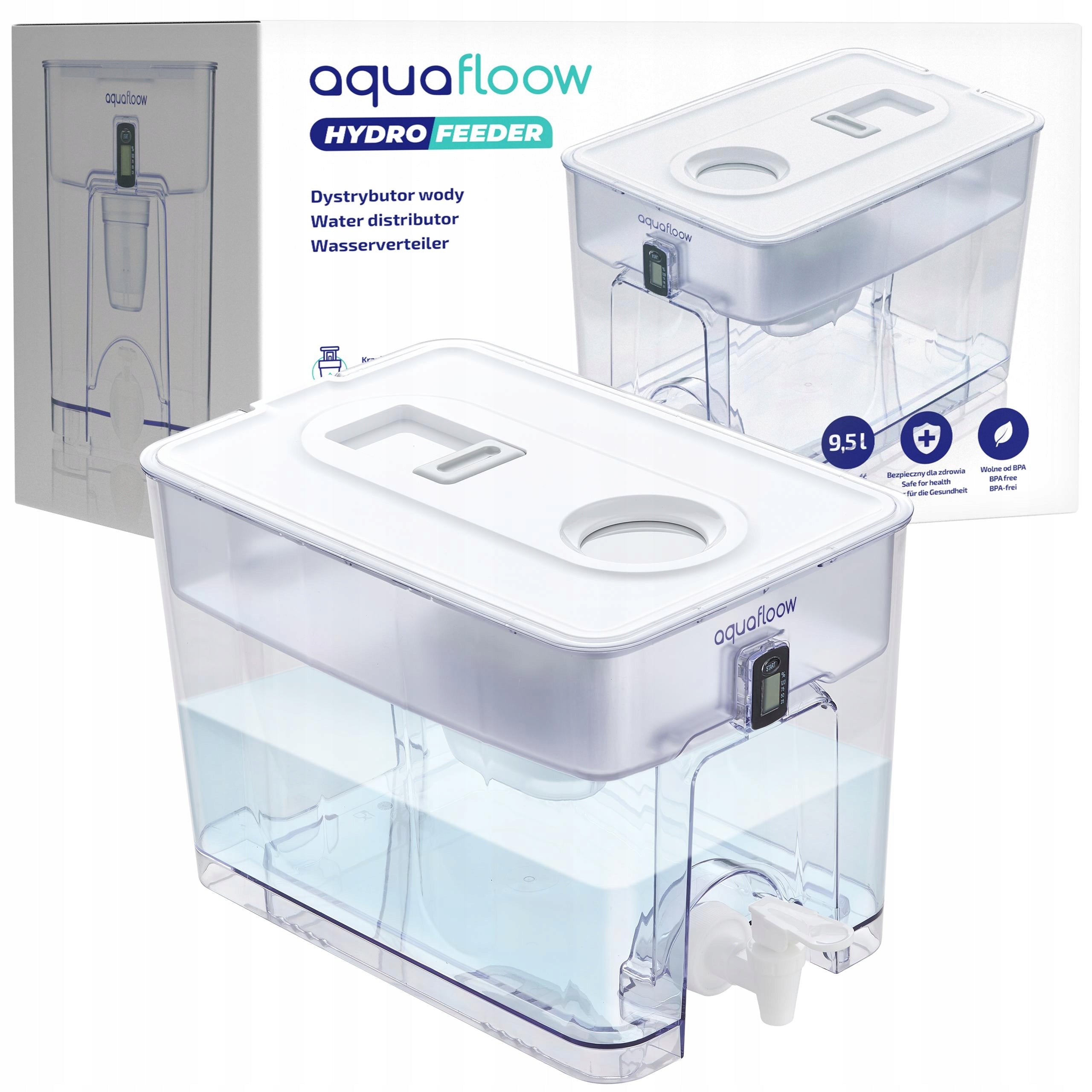 Filter jug AquaFloow 9,5 XL for filters / water dispenser