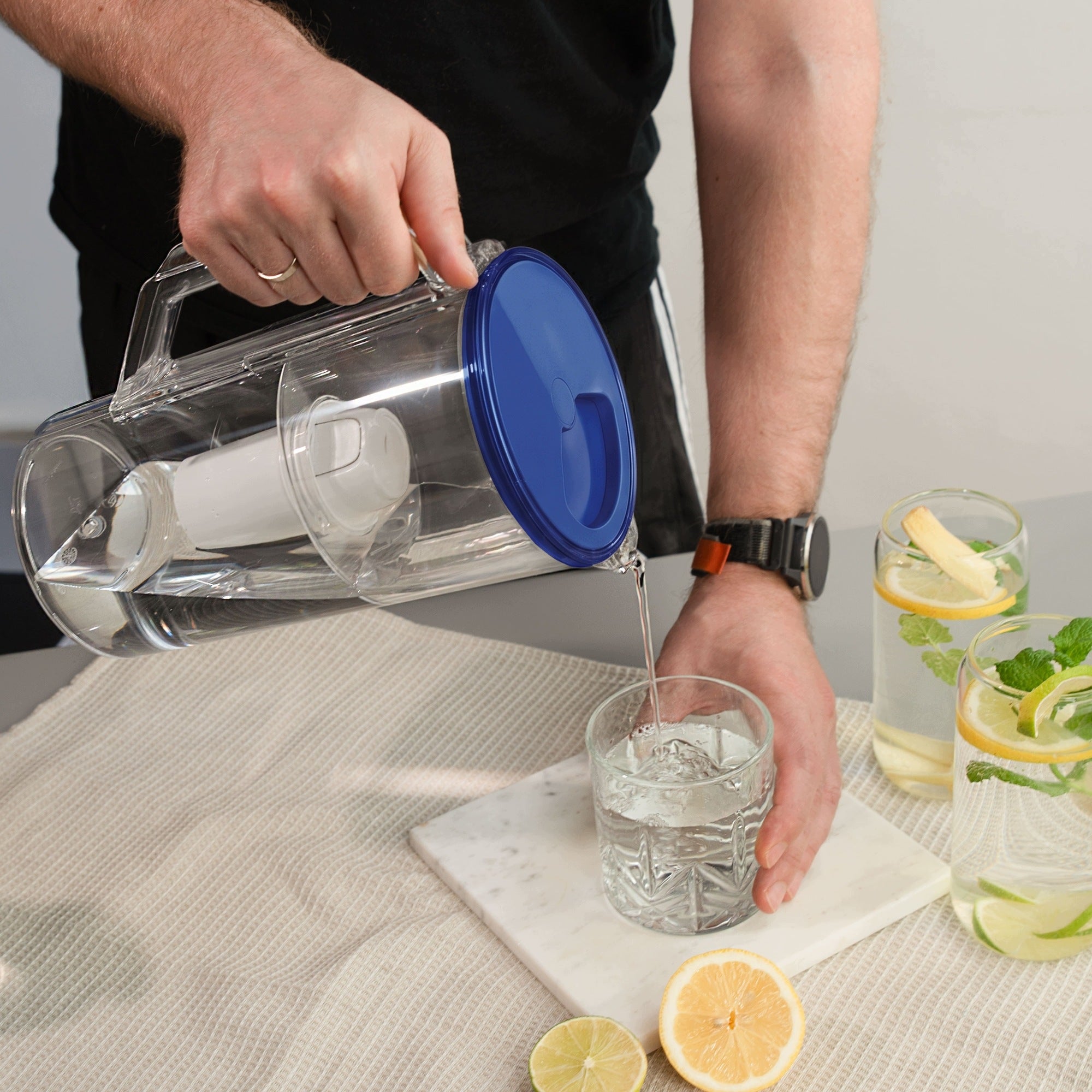 Filter jug AquaFloow J-CLASS 2,5l navy blue + 5x cartridge water filter Brand AquaFloow