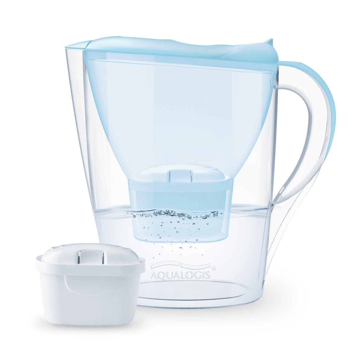 Filter jug Aqualogis Harmony 2,6 l light blue and Pure+ filter