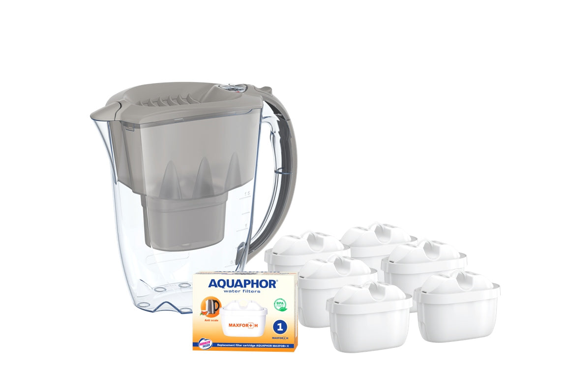 Filter jug Aquaphor Amethyst 2,8 l + 7 cartridges Maxfor+ H grey