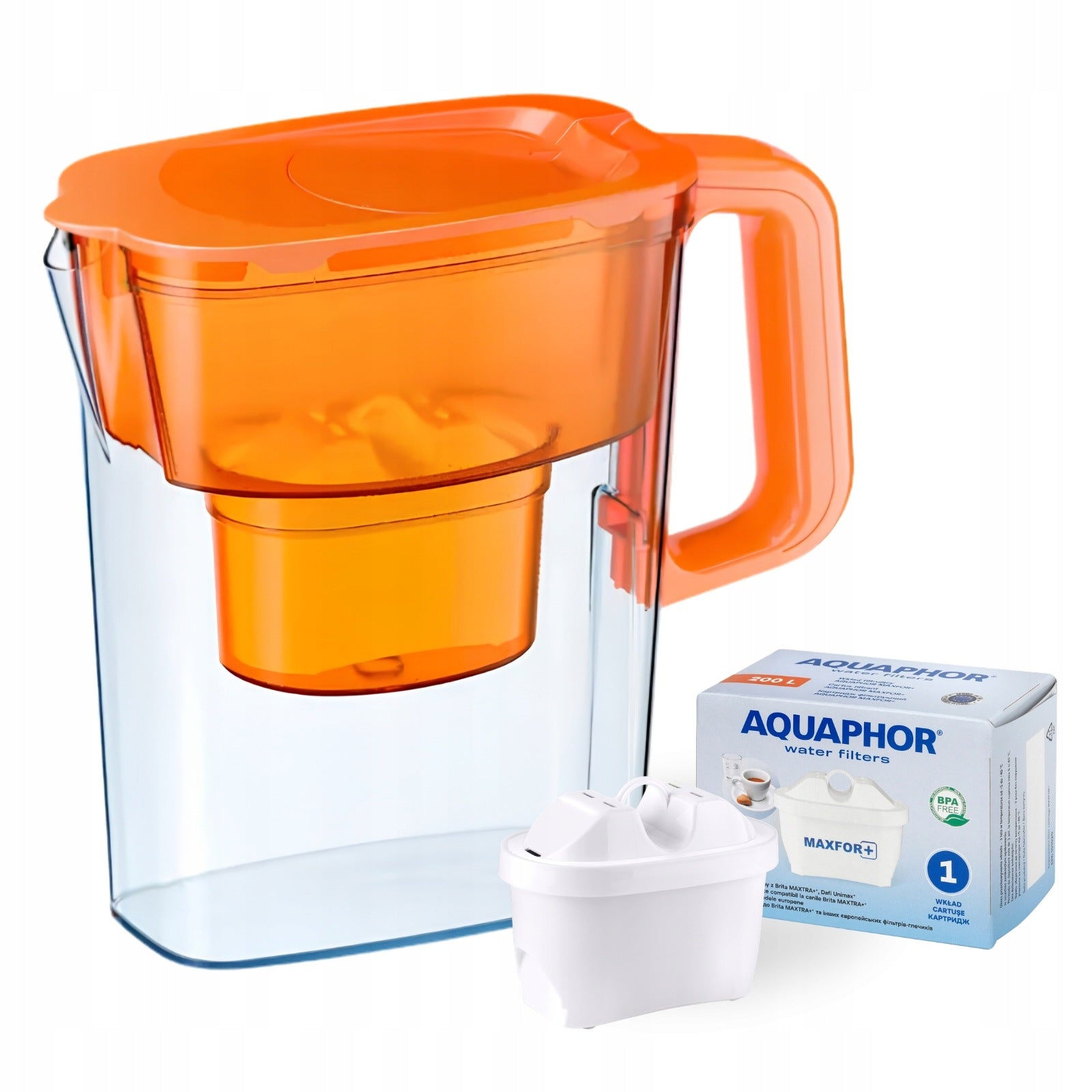 Filter jug Aquaphor Compact 2,4 l orange for maxfor B25 cartridges