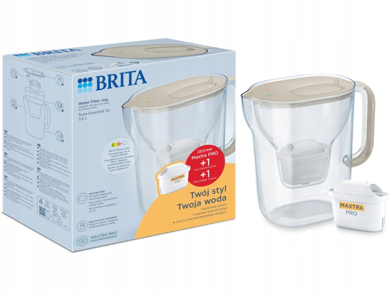Filter jug BRITA Style Essential XL Sand + 2 x Maxtra Pro cartridge