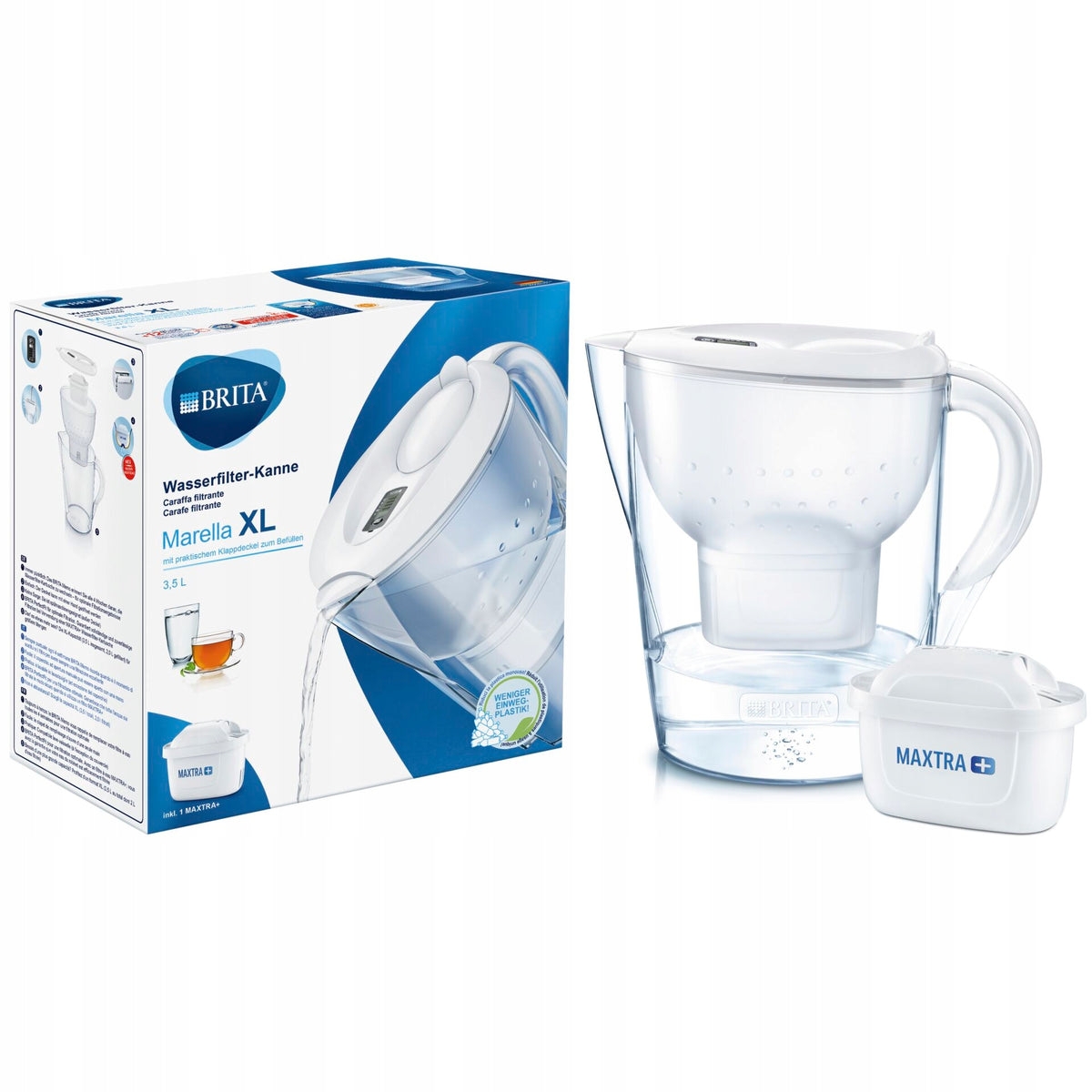 Filter jug Brita Marella XL 3,5 l white plus filter Manufacturer code 125271