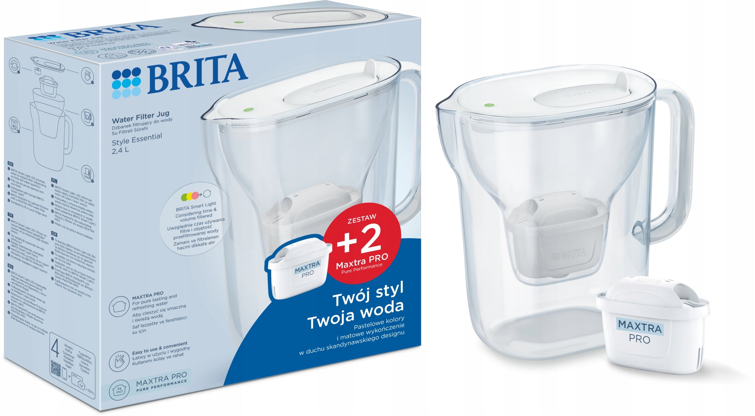Filter jug Brita Style Essential 2,4l white + 2 refills