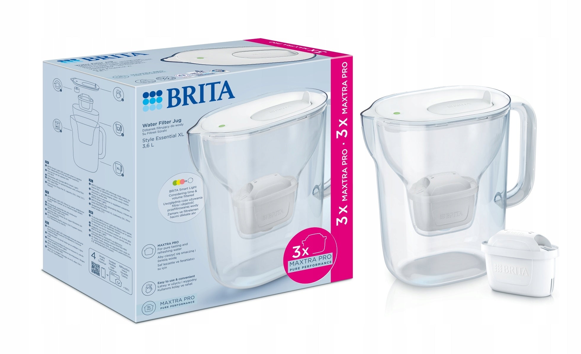 Filter jug Brita Style Essential XL 3,6 l white + 3 filters