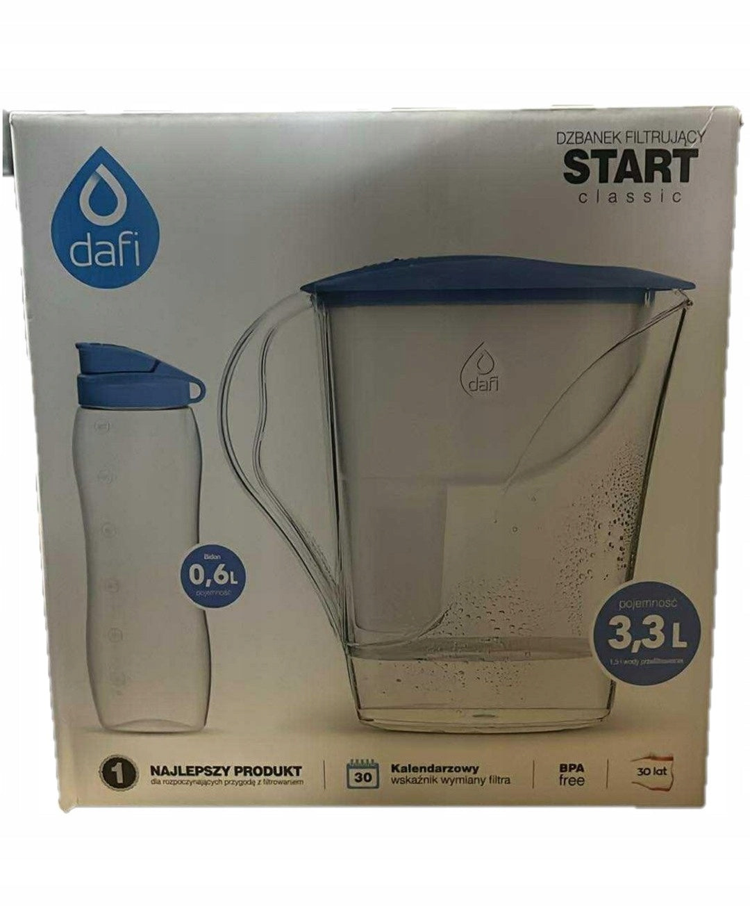 Filter jug Dafi Start 3,3l + water bottle BLUE