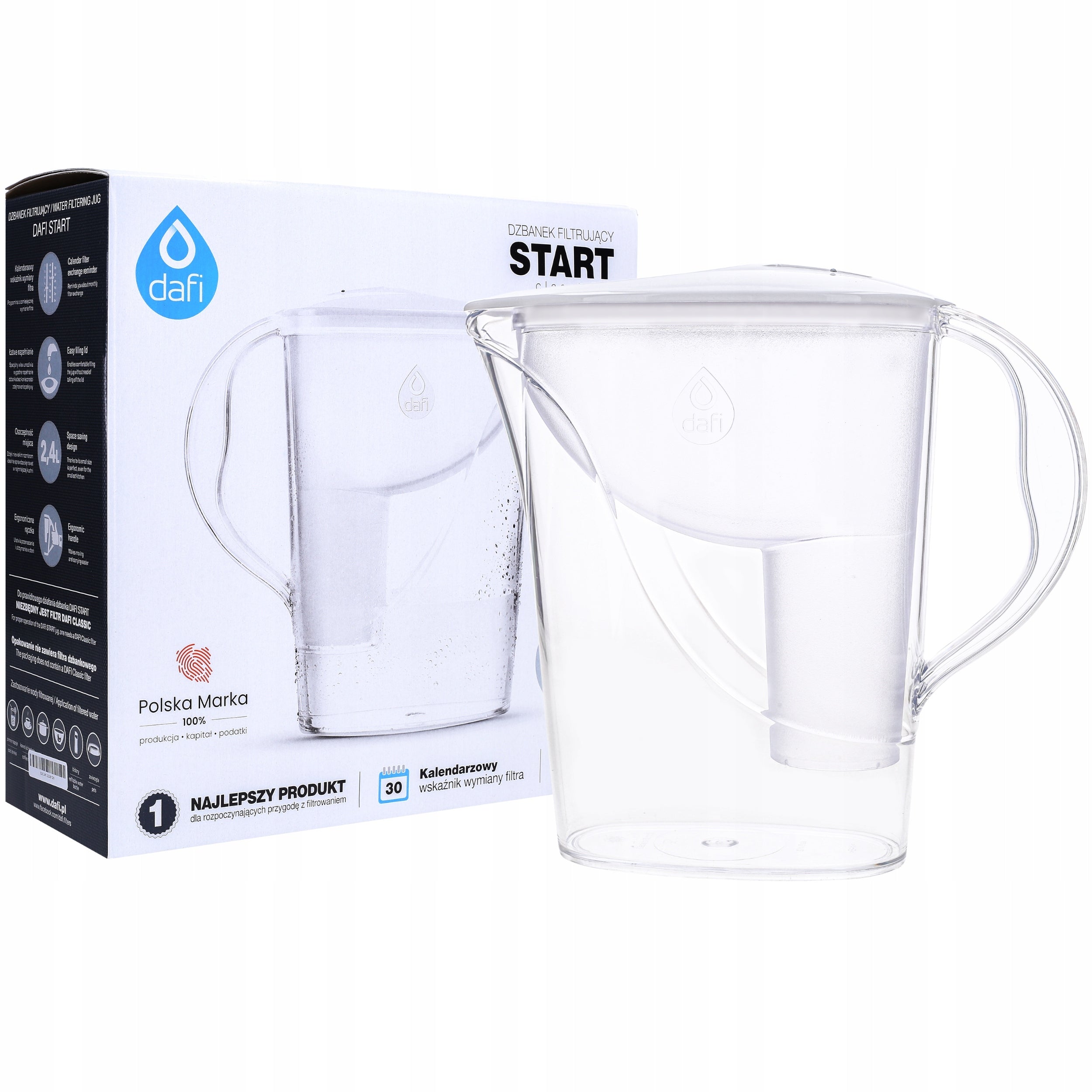 Filter jug Dafi Start Classic 2,4 l white/grey Packaging status original