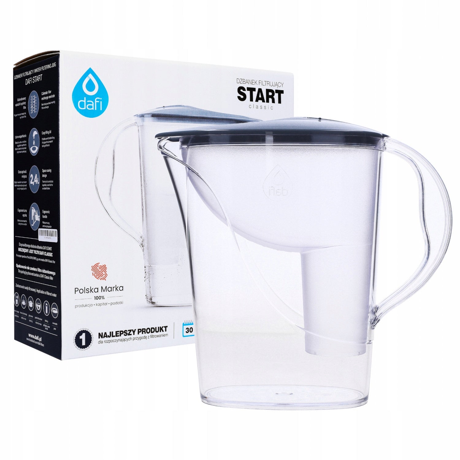 Filter jug Dafi Start Classic 2,4 l white/grey
