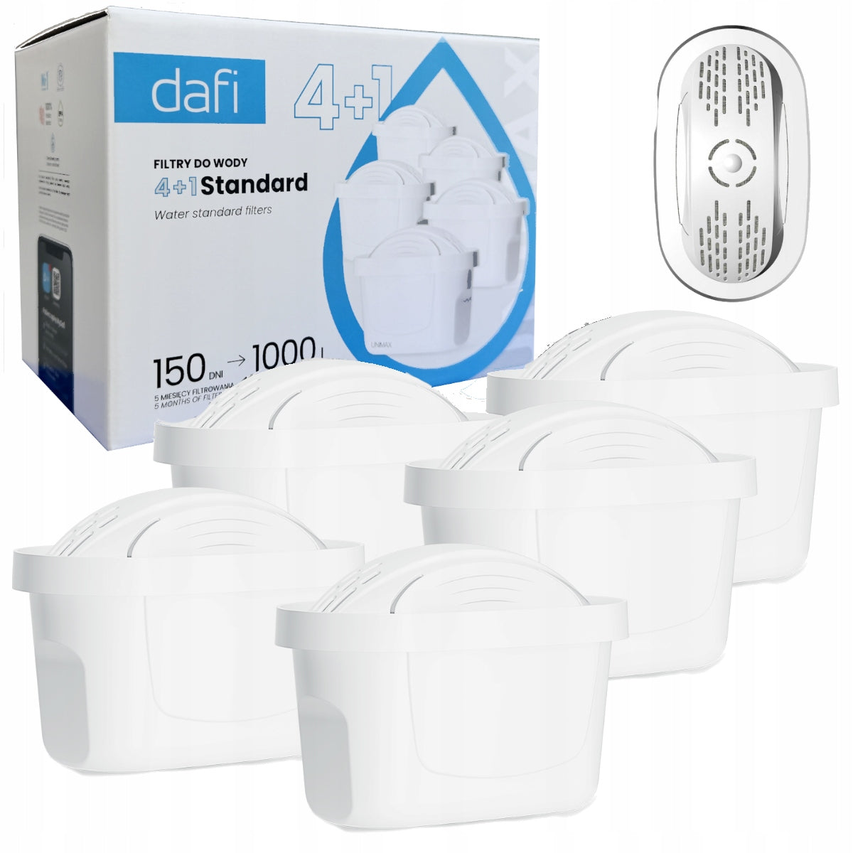 Filter jug Dafi Start grey 4l + 5x Unimax Standard filter Manufacturer code 106555+928483