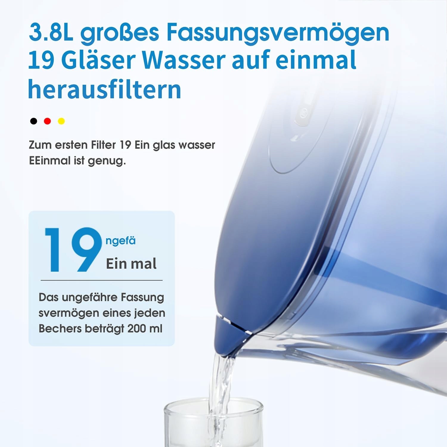 Filter jug Watus 3,8 l blue with cartridge Brand no brand