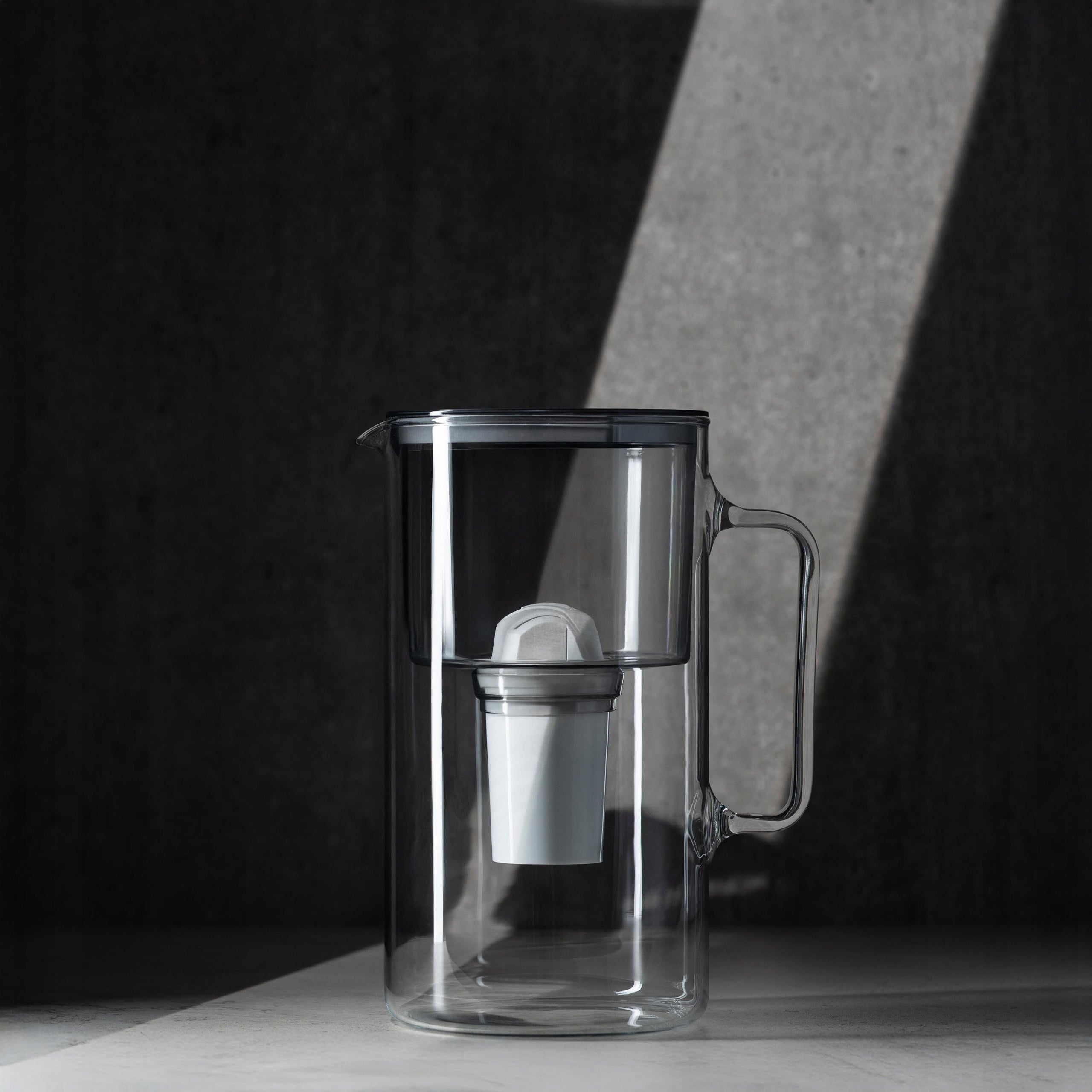 Filter jug Wessper D2 BOROSILICATE 3l grey + 10x water filter Packaging status original