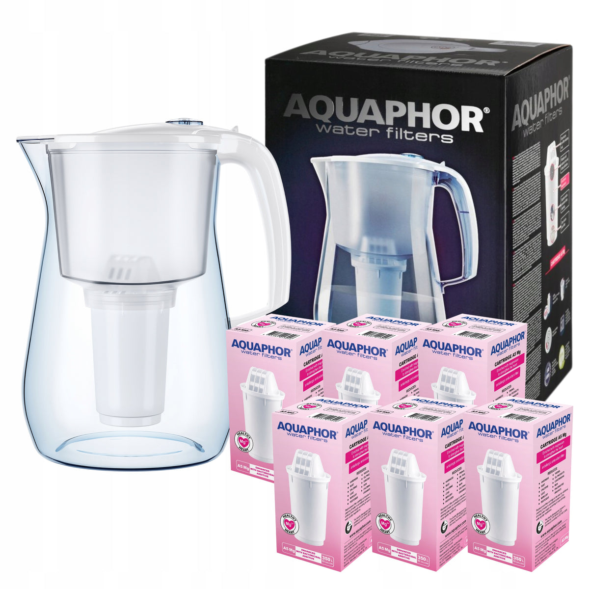 Filter jug for drinking water Aquaphor Provence 4,2L + 6 filters A5 Mg
