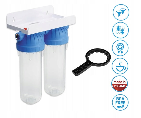 Filter water filter housing in-line body set 2 stage 1/2' USTM Packaging status original