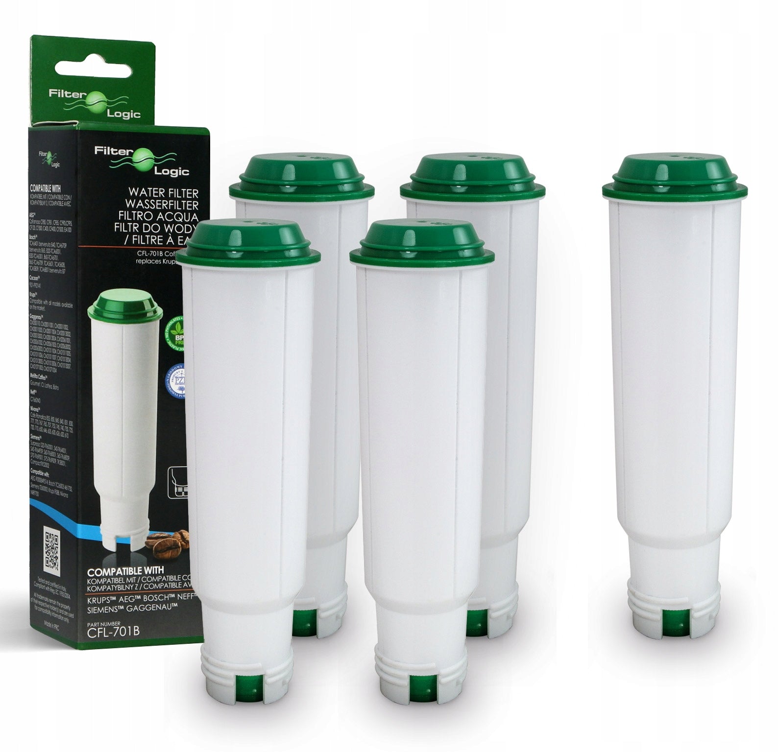 FilterLogic CFL-701B water filter for Nivona, Krups, Melitta 4+1 espresso machine!