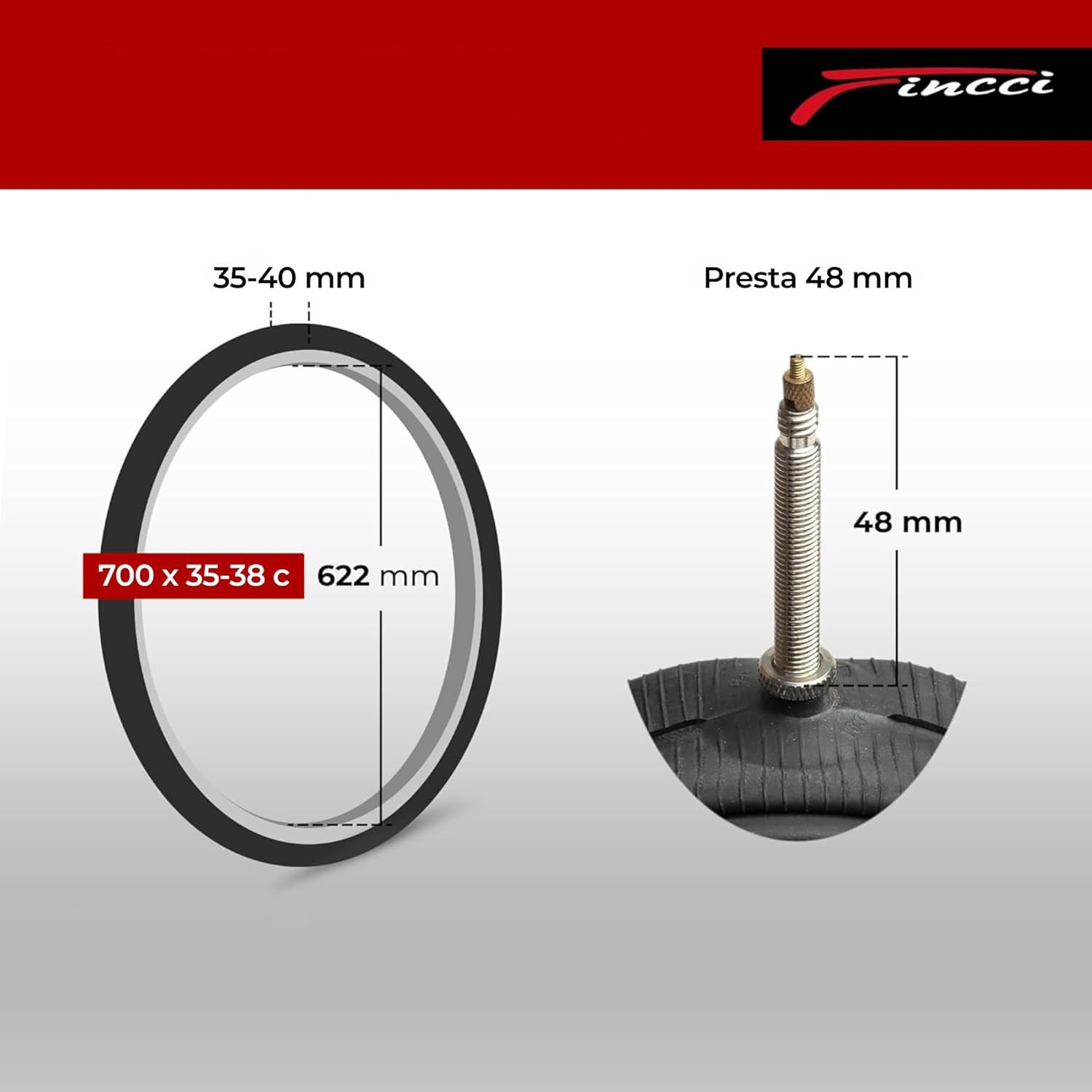 Fincci 2x Bicycle inner tube 28" 700x32c 35c 38c, Presta, Road Manufacturer code B07NQHQ3B2