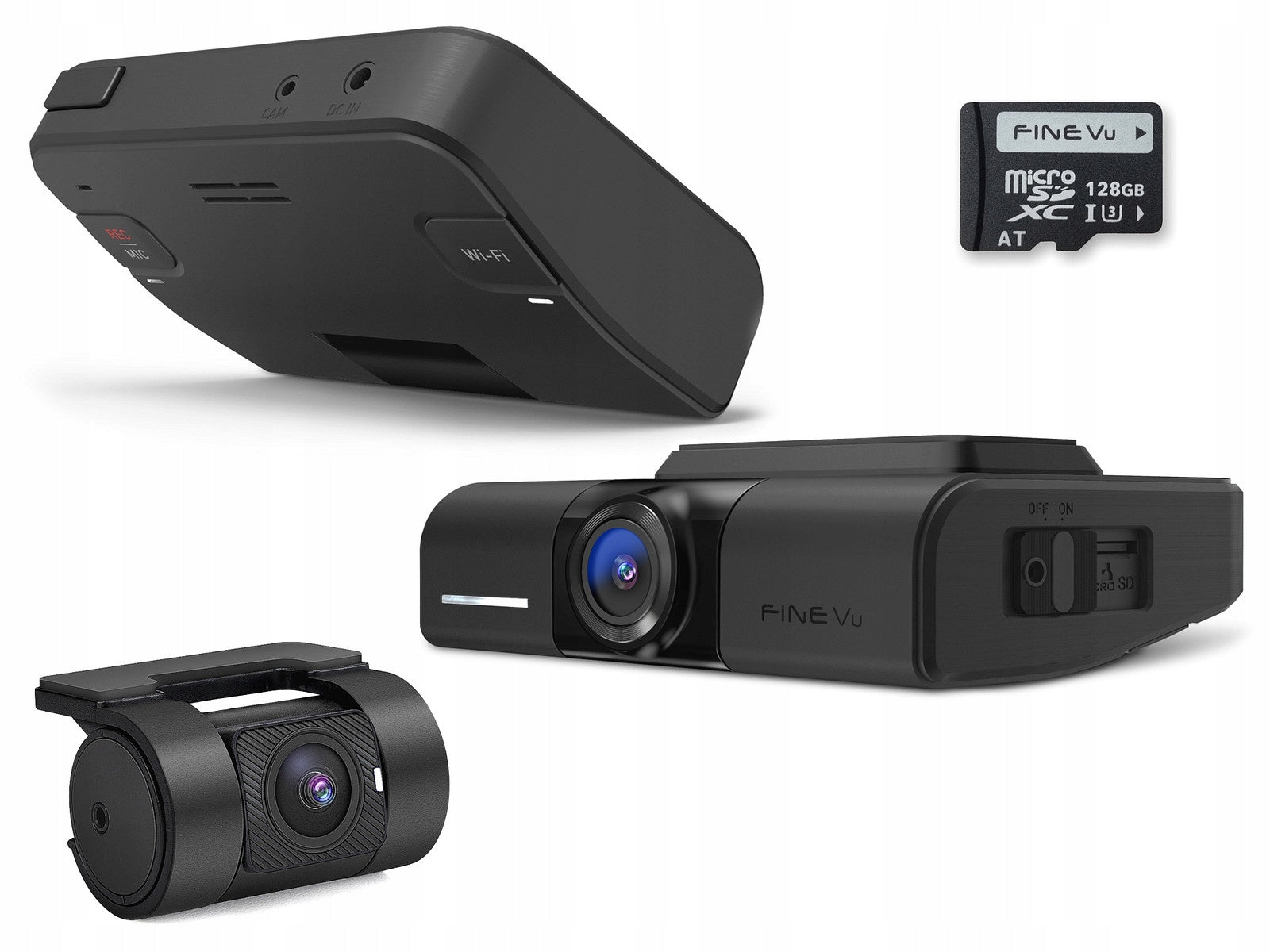 FineVu GX1100 4K /128GB UHD+FHD HDR DVR \ WDR Wi-Fi GPS Speed Cameras Manufacturer code FV-11004K1