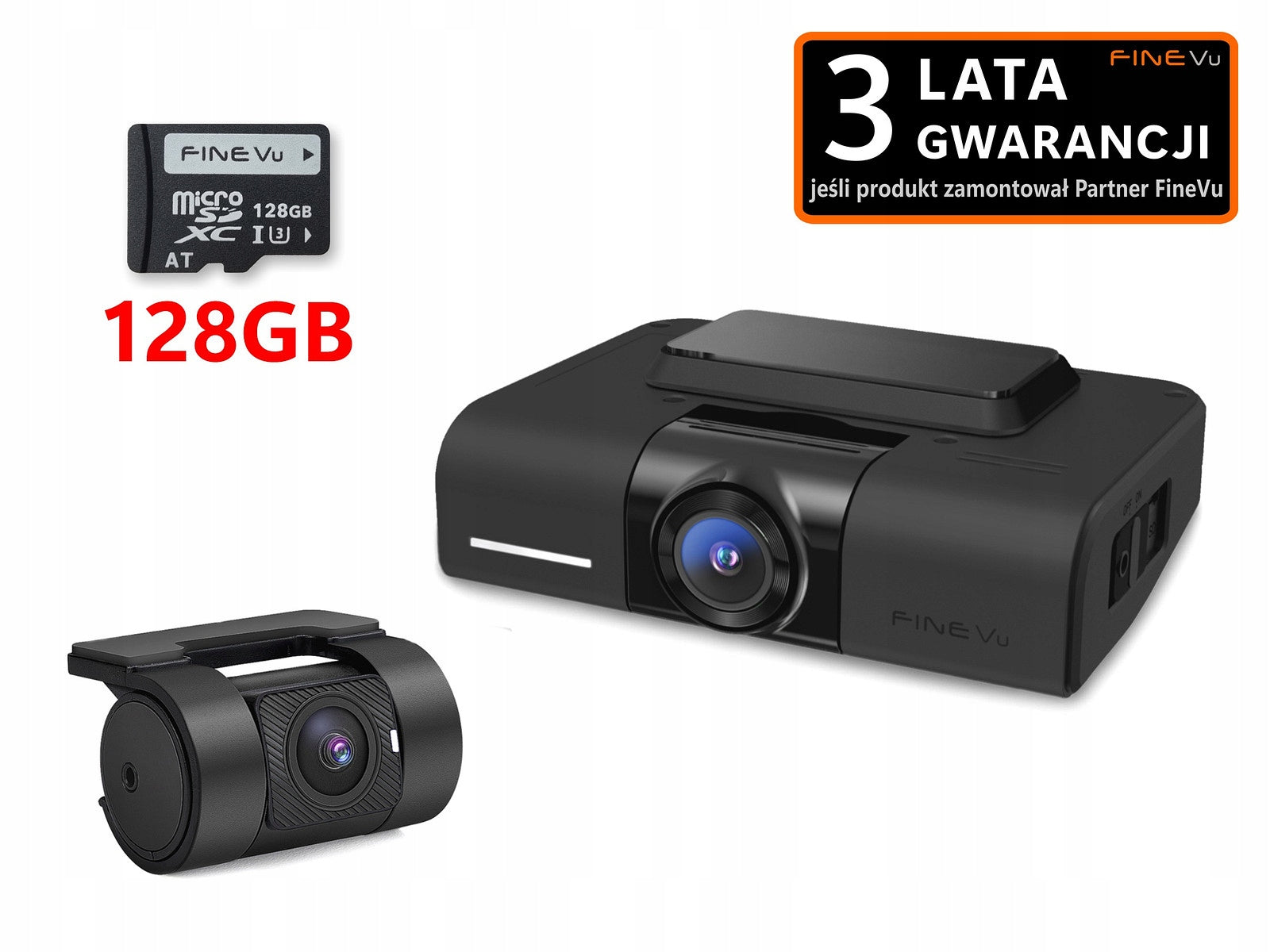 FineVu GX1100 4K /128GB UHD+FHD HDR DVR \ WDR Wi-Fi GPS Speed Cameras Packaging status original