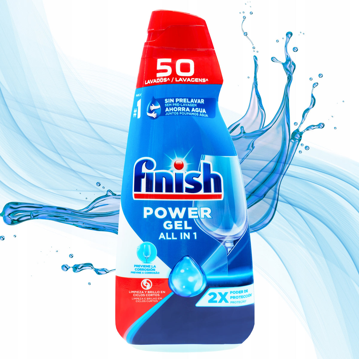 Finish All in One Power Gel Dishwasher Gel 50 Wash 1L Regular