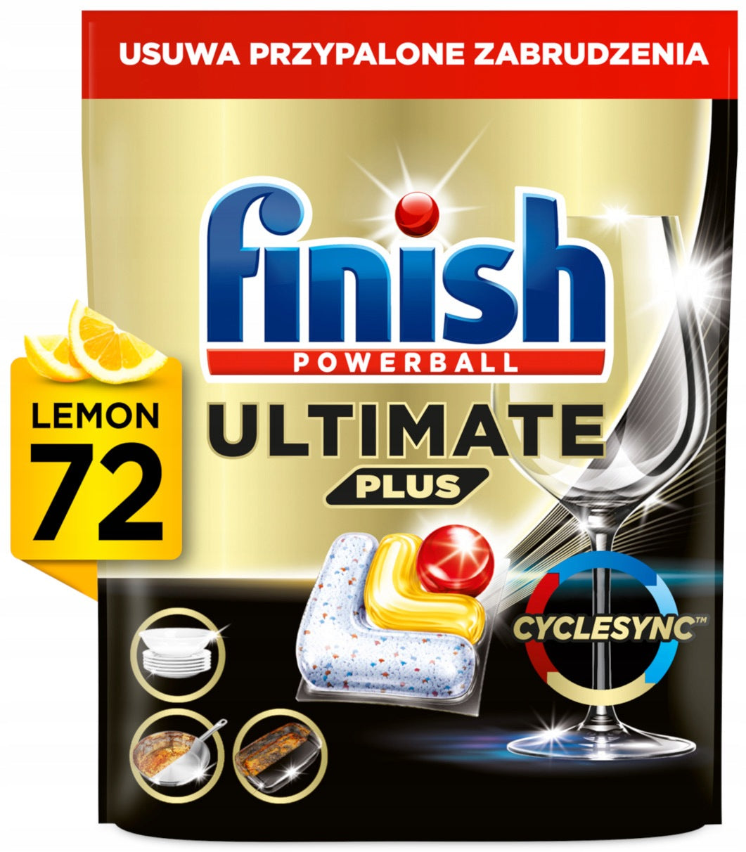 Finish Dishwasher Capsules Powerball Ultimate Plus Lemon 72 Pieces