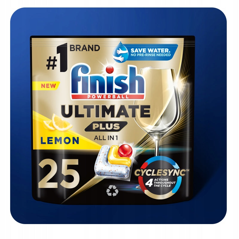 Finish Dishwasher Capsules Ultimate Plus 25x7 175 Pieces Lemon Packaging status original