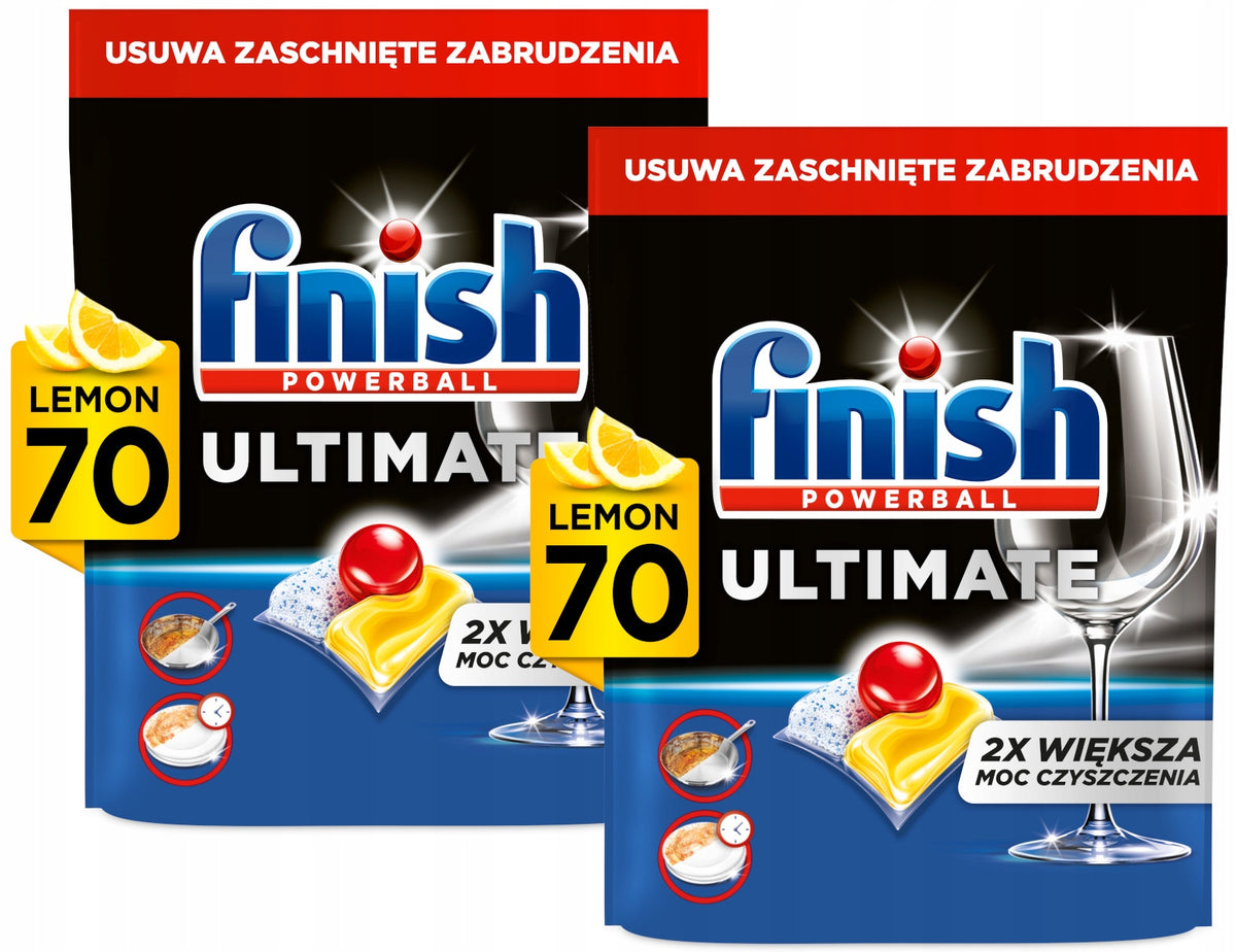 Finish Dishwasher Capsules Ultimate Powerball All in 1 lemon 140 pieces