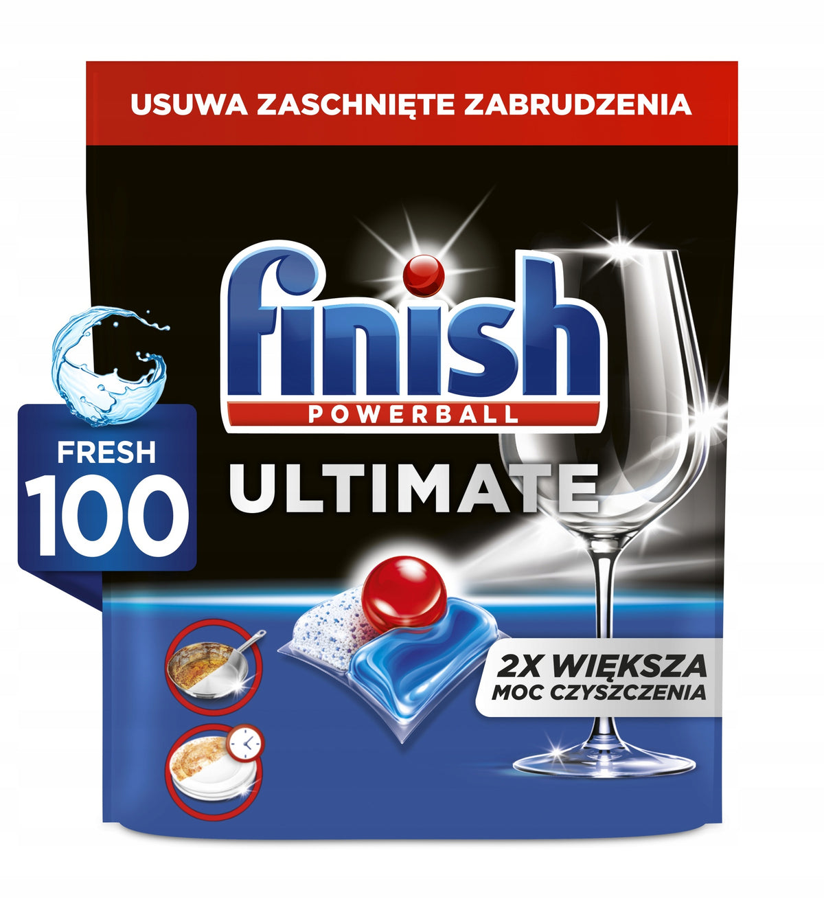Finish Dishwasher Capsules Ultimate Powerball All in1 100 Pieces