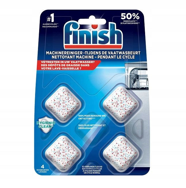 Finish Dishwasher Cleaner Cleaning Tablets 4 Pack Removes Fat Sediment
