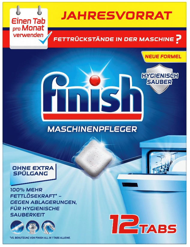 Finish Dishwasher Cleaning Tablets 12 Pack All Year Round Packaging status original
