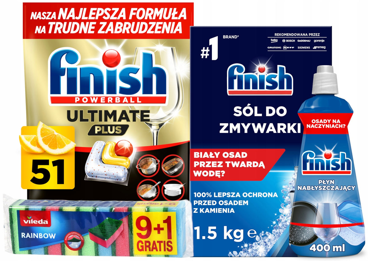 Finish Dishwasher Set Ultimate Plus Capsules + MEGA Detergent Additives