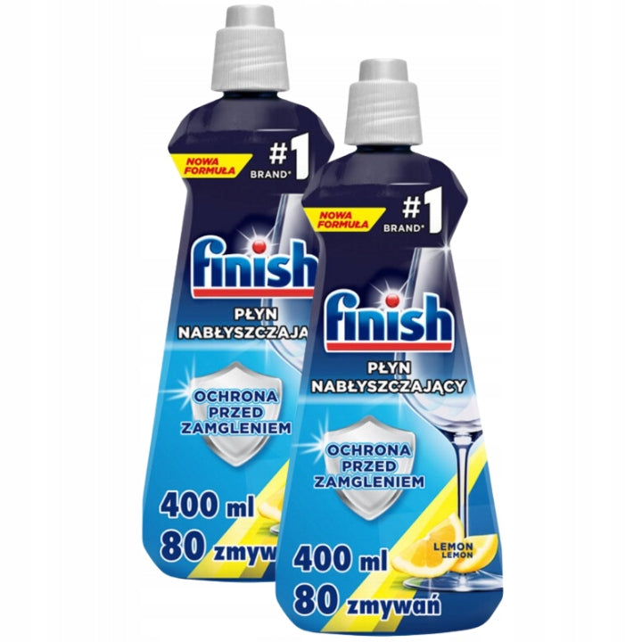 Finish Liquid Dishwasher Polisher Lemon 400 x2