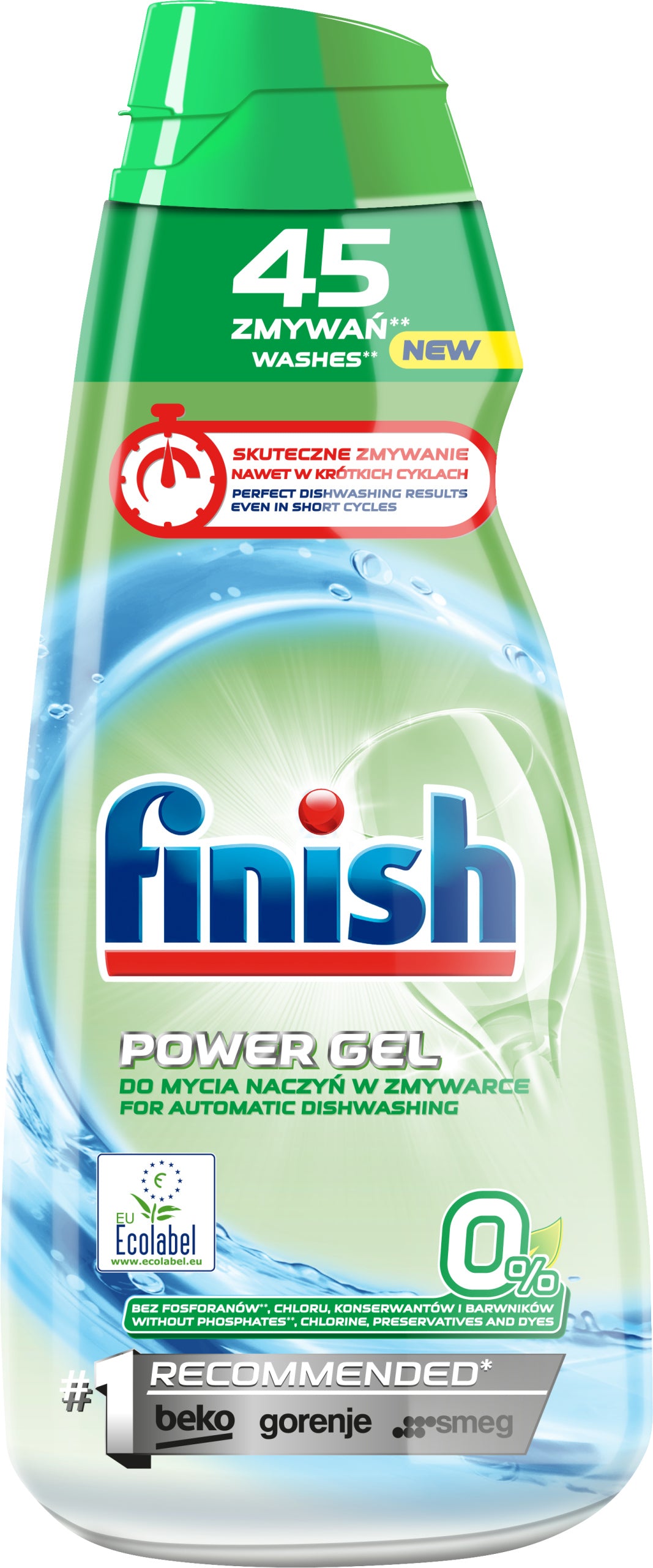 Finish Power Gel Dishwasher Gel 0% All In 1 Max Zero Eko 45 Washes 900 ml Packaging status original