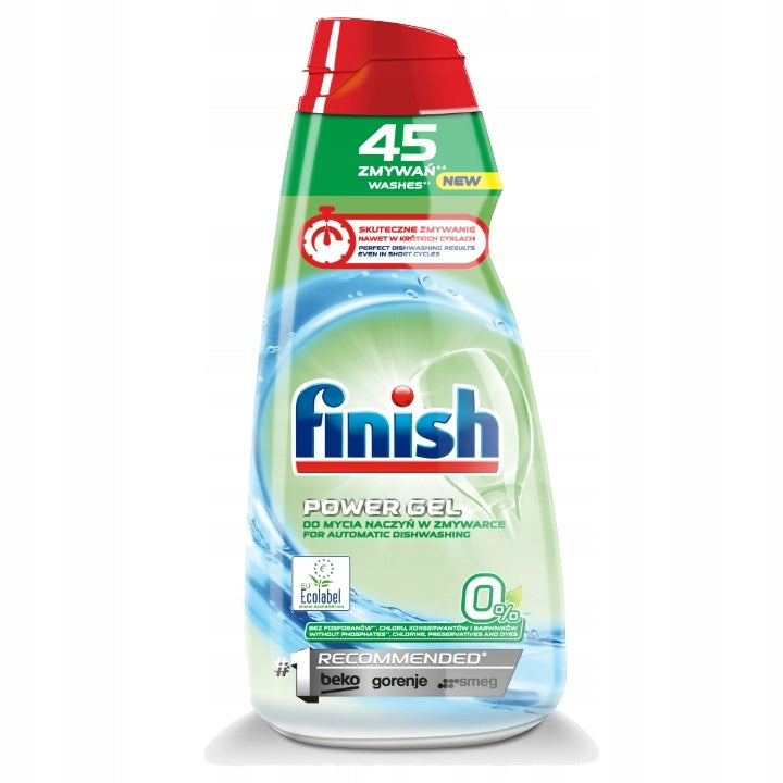Finish Power Gel Dishwasher Gel 0% All In 1 Max Zero Eko 45 Washes 900 ml