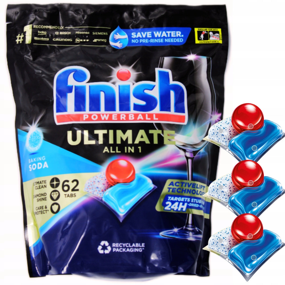 Finish Powerball Ultimate Dishwasher Capsules 62 Pack