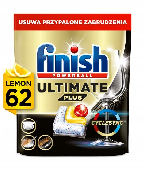 Finish Powerball Ultimate Plus Dishwasher Capsules Lemon Scent 62 Pcs