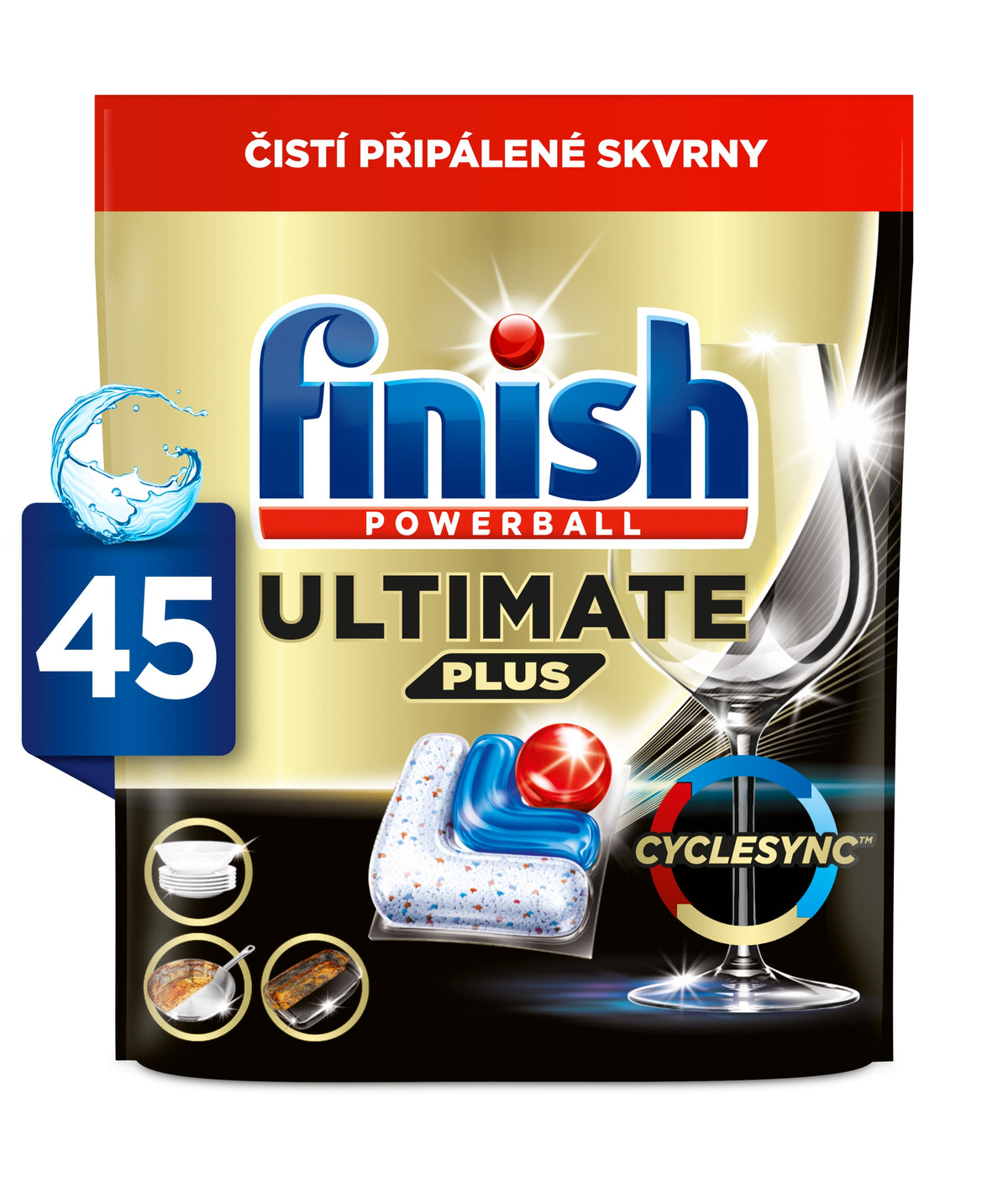 Finish Powerball Ultimate Plus Lemon Dishwasher Capsules 45 Pack