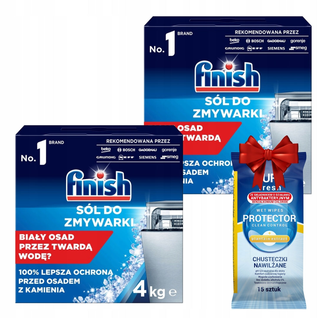 Finish Protective Salt for Dishwasher 4 kg x2 + Freebie