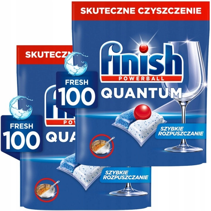 Finish Quantum All in 1 Dishwasher Capsules 2 x 100 Pack Regular