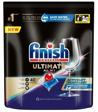 Finish Quantum All in 1 Ultimate Dishwasher Capsules Fresh Tablets 40 Pack