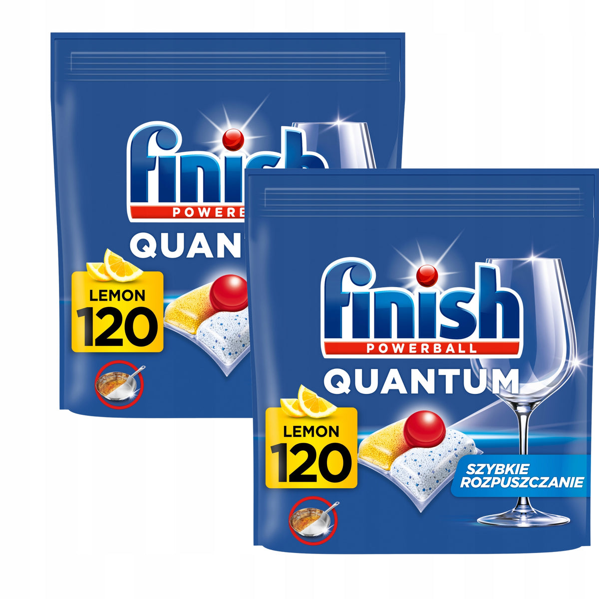 Finish Quantum All in One Lemon 240 Pack Dishwasher Capsules