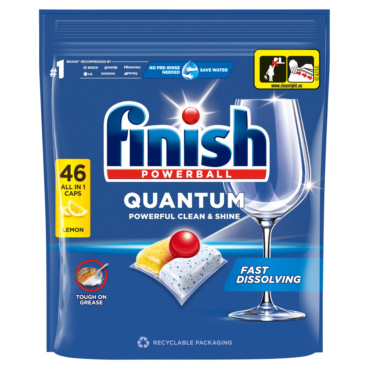 Finish Quantum Lemon Dishwasher Capsules (46 Pieces)