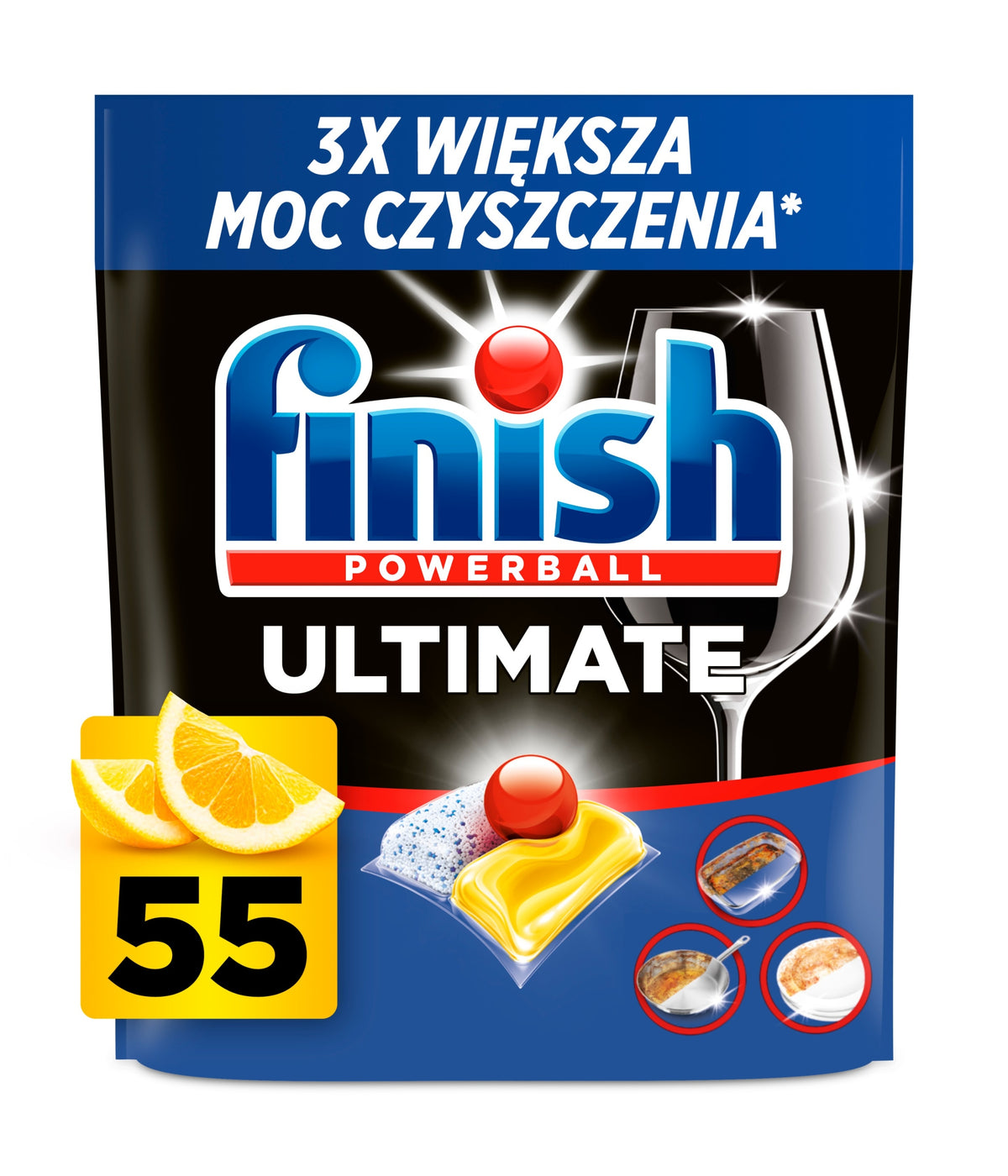 Finish Quantum Ultimate Lemon Dishwasher Capsules 55 Pcs