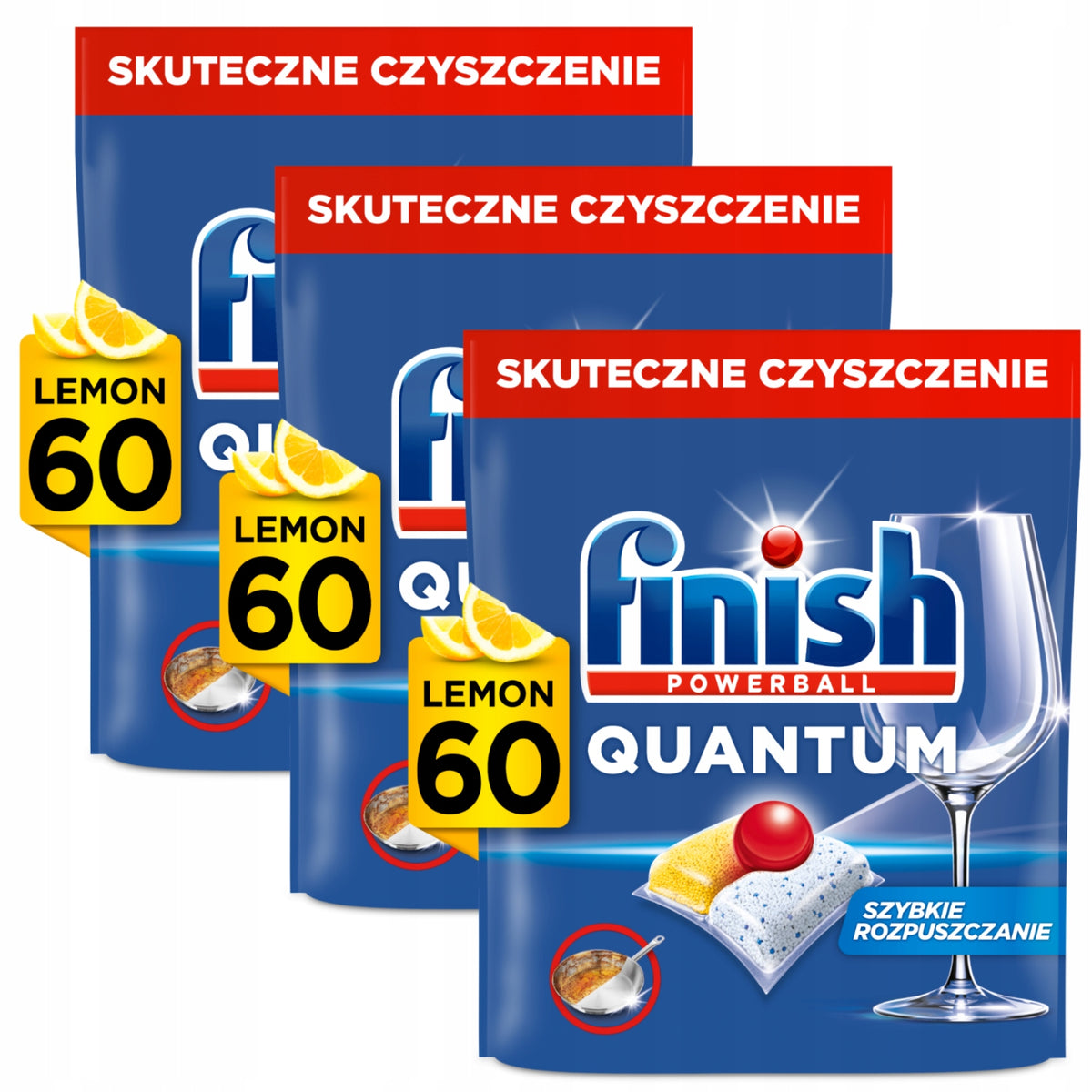 Finish Set Quantum Dishwasher Capsules Scent Lemon 3x60 Pieces