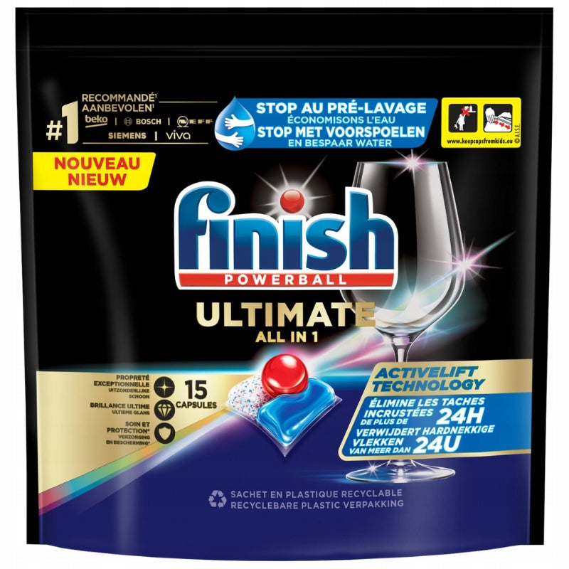 Finish Ultimate All in 1 Dishwasher Capsules 15 Pieces