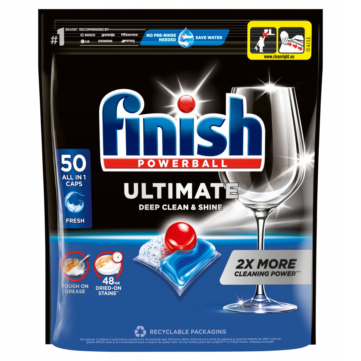 Finish Ultimate All-in-1 Dishwasher Capsules Set 2x 50 Pieces Brand Finish