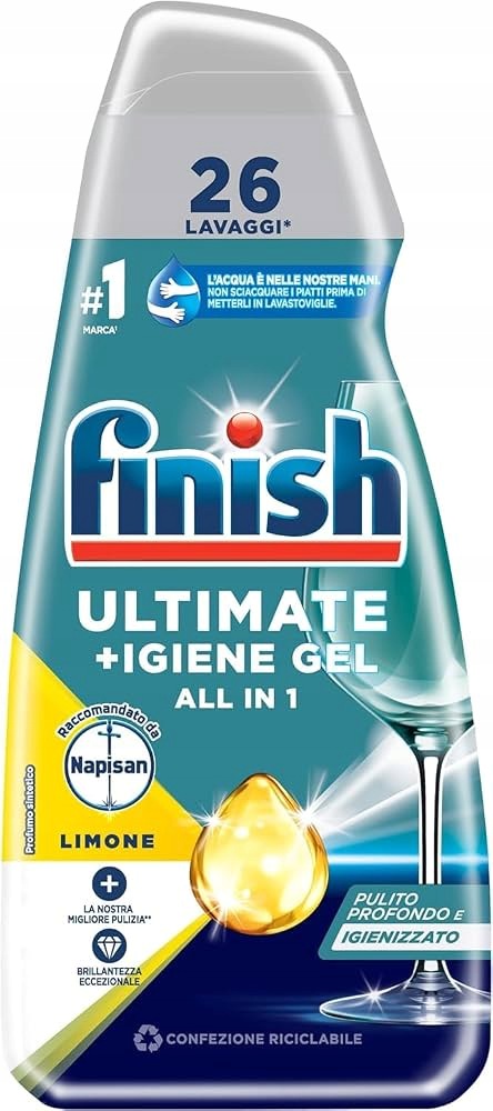 Finish Ultimate + Igiene Limone Dishwasher Gel 560ml