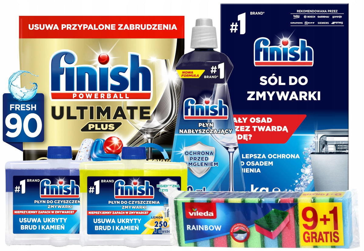 Finish Ultimate Plus 90 Dishwasher Starter Kit Capsules + XXL Additives