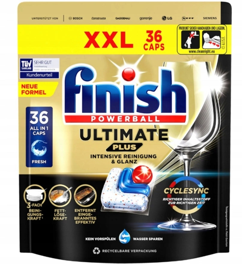 Finish Ultimate Plus Fresh Dishwasher Capsules 36 Pieces