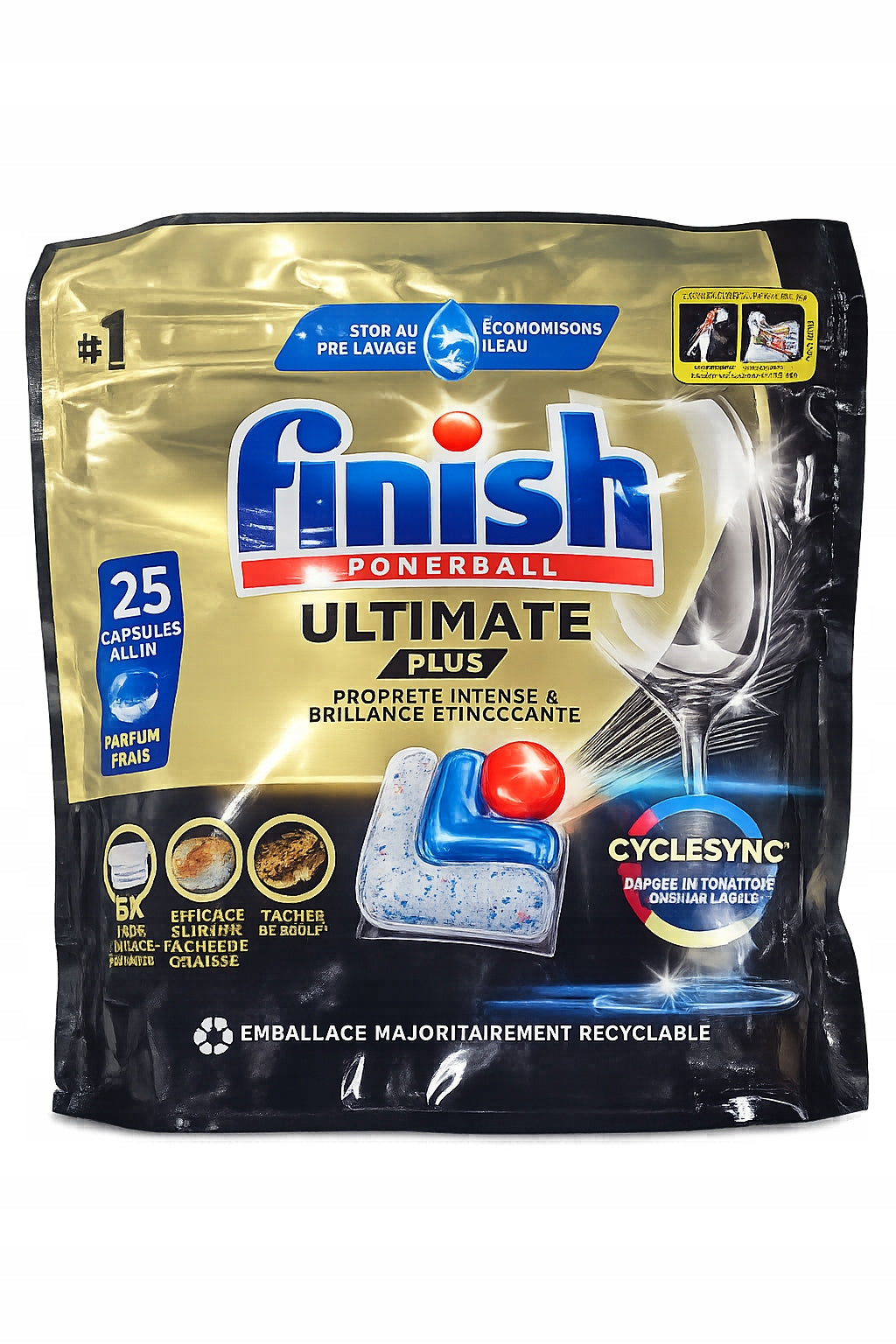 Finish ultimate plus dishwasher capsules 25 pieces regular